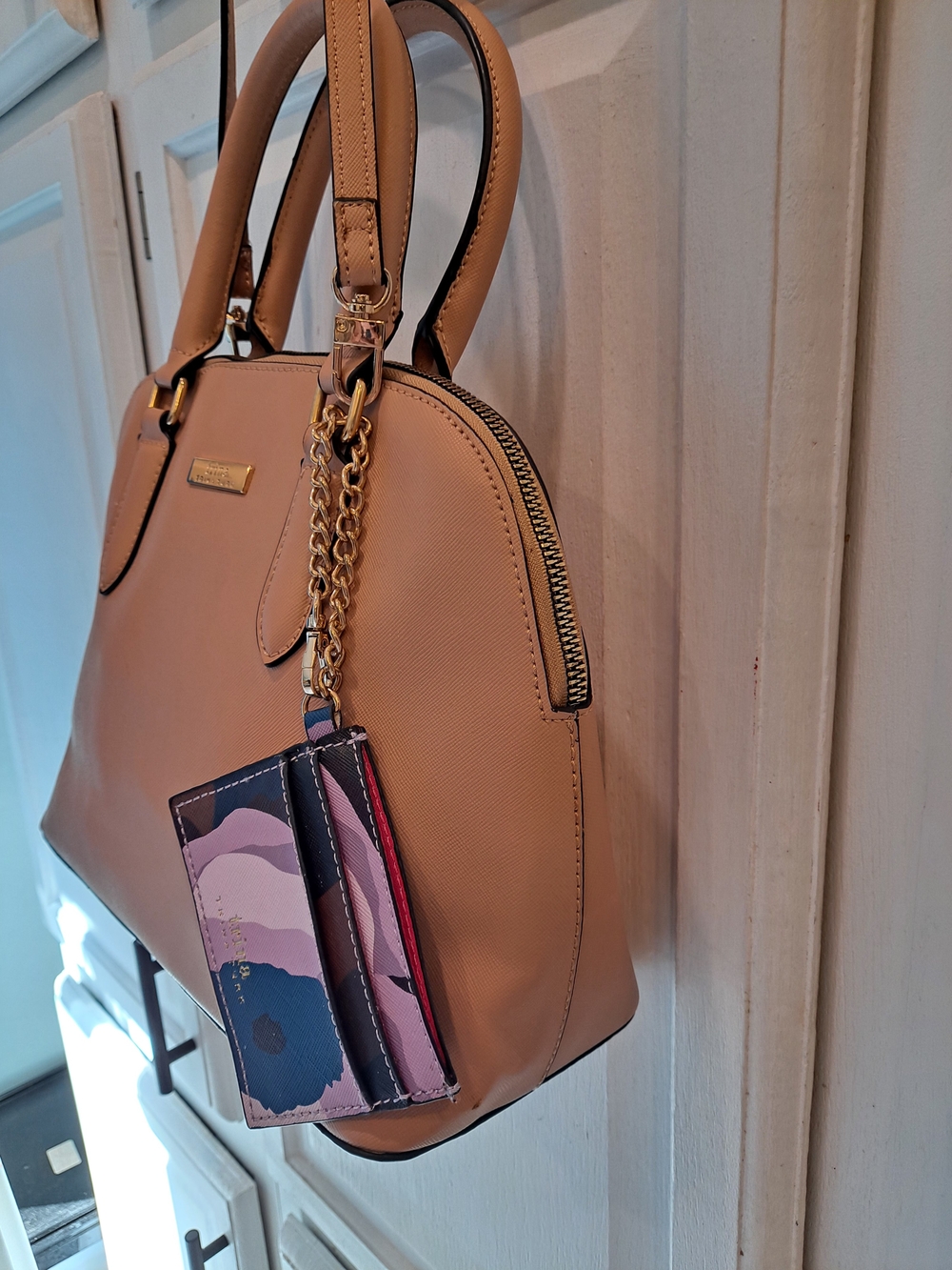 Trina Turk Tan Saffiano PVC Dome Satchel Crossbody W/Cardholder - Picture 5 of 16